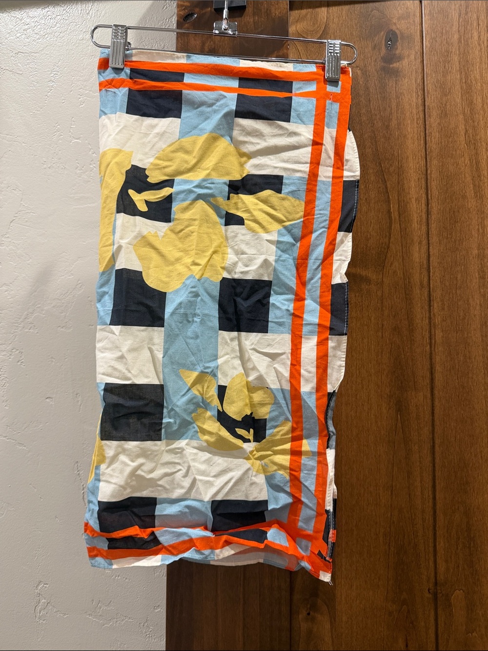 Skunkfunk Blue, Yellow & Orange Graphic Check Scarf